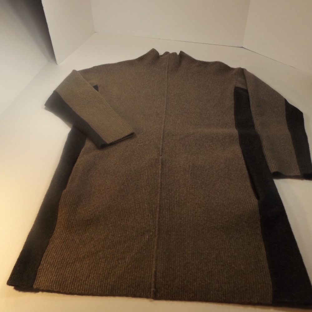 Reiss Sydney Jumper Dress Mock Neck Tactile Wool Blend Pockets Color Block Small